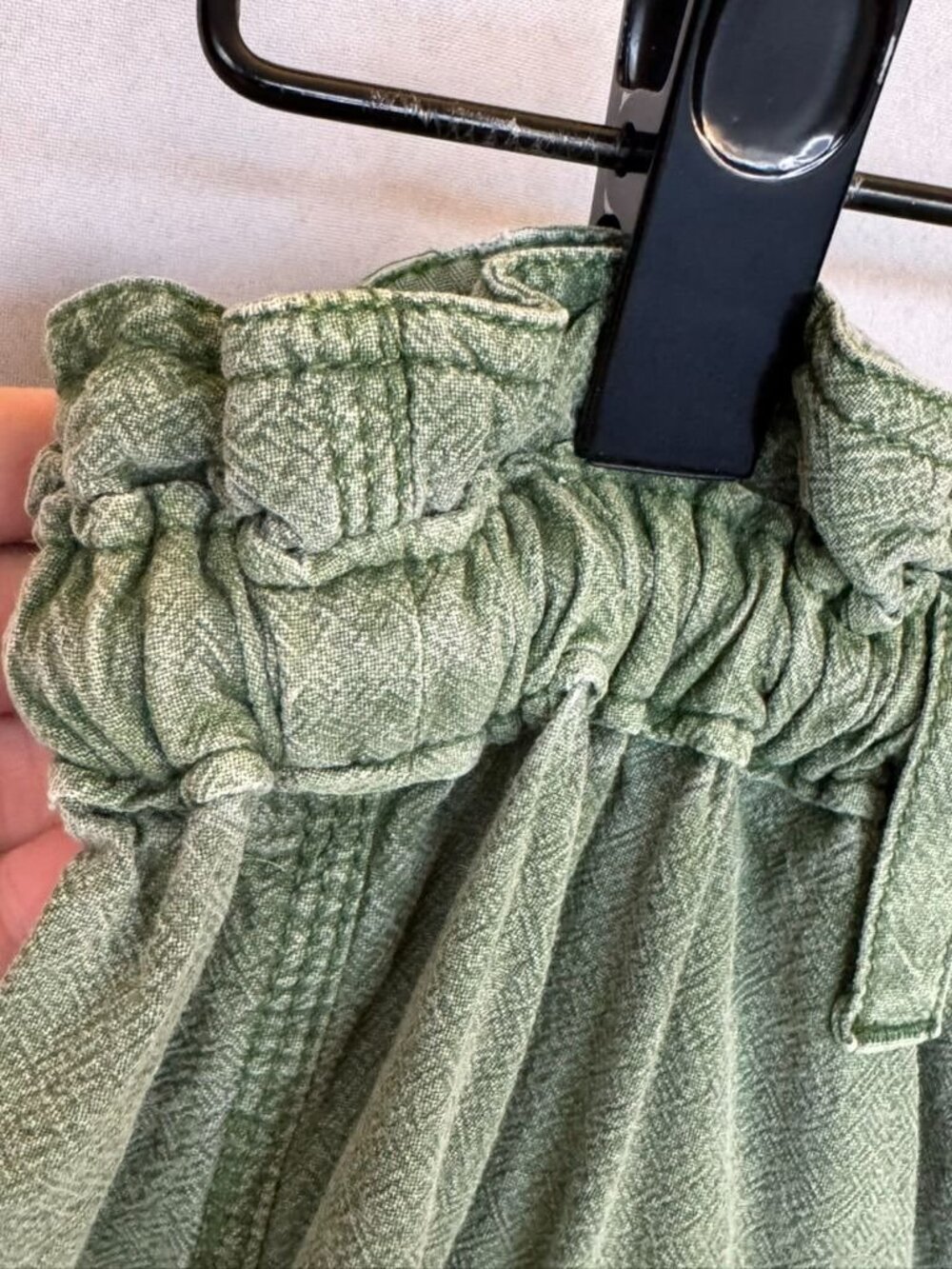 Free People Runyon Oversized Olive Green Paper Bag Waist Crop Harem Pants Small - Picture 3 of 14